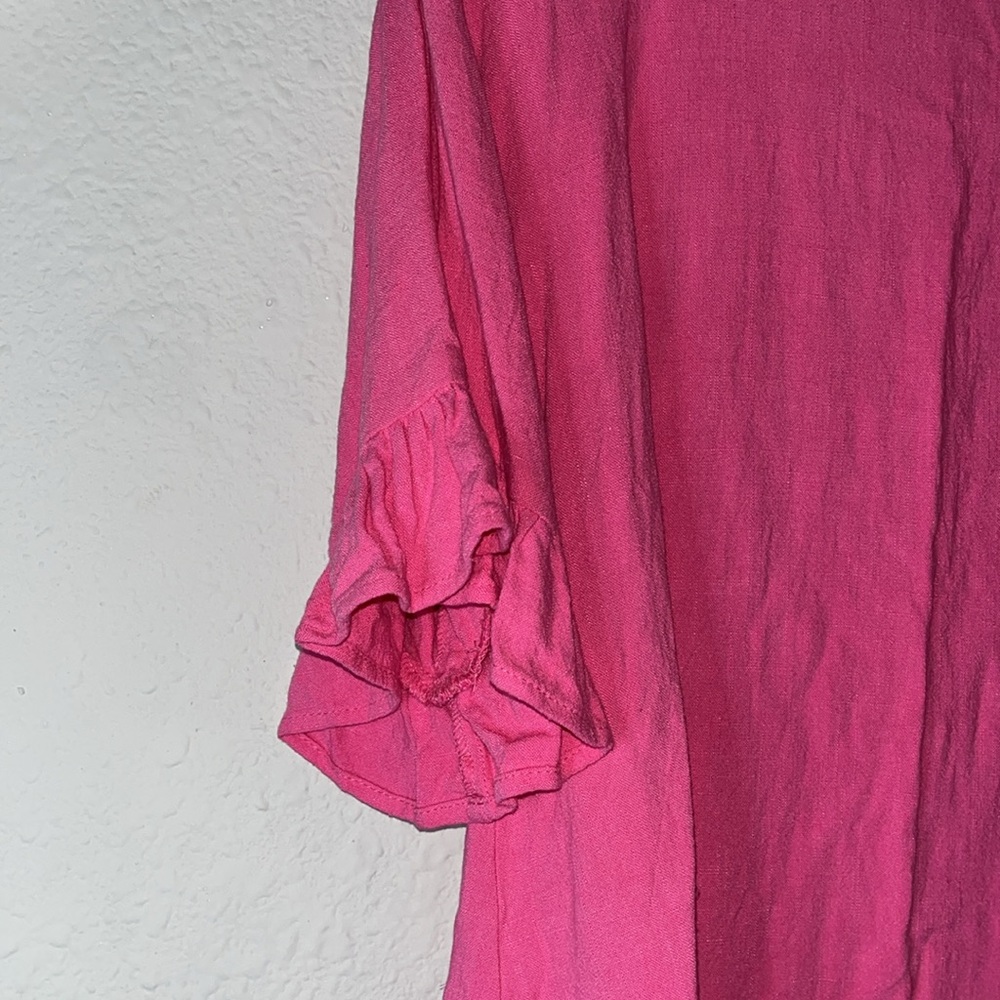Pink Peplum Ruffle Top - Picture 5 of 9